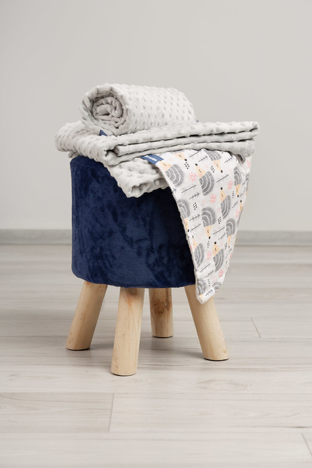 Light Minky Blanket - Hedgehogs grey 75x100 - Image 9