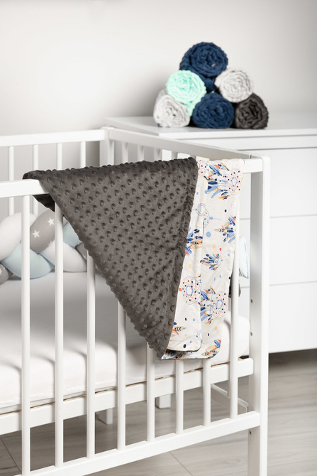 Light Minky Blanket – dream catchers graphite - Image 5