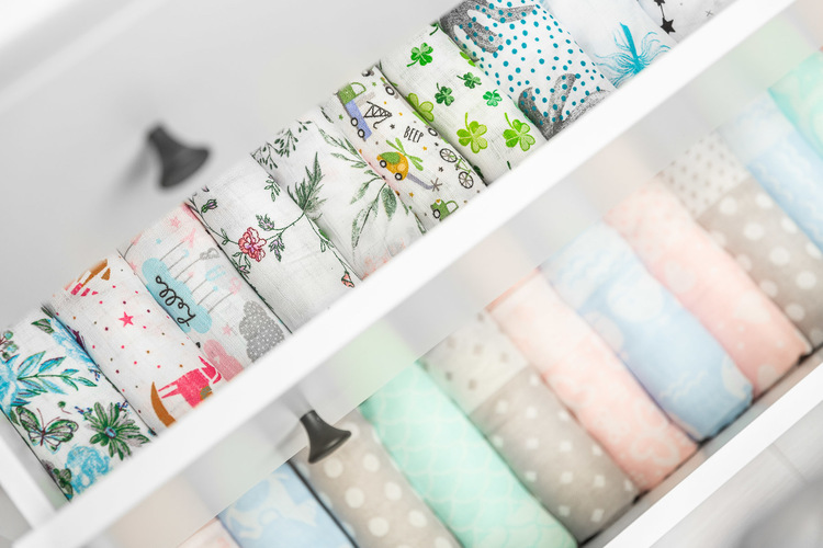 Bamboo and cotton diaper – latte diamonds - Image 9