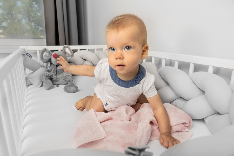 Braided Crib Bumpers 210 cm – smooth grey - Image 10