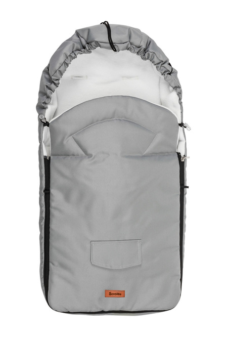 Romper Bag for Pushchair– light grey polar fleece (95x40) - Image 2