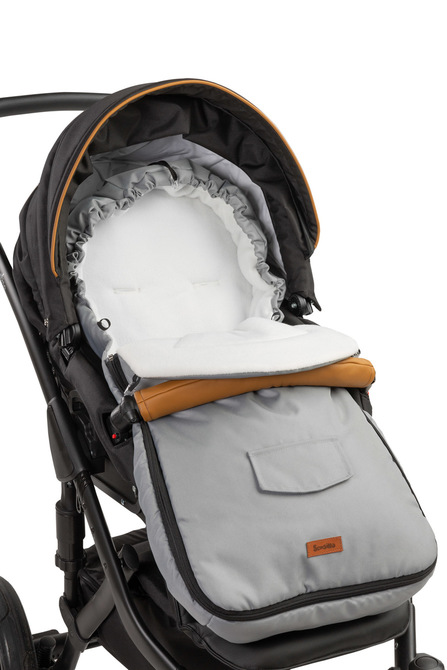 Romper Bag for Pushchair– light grey polar fleece (95x40) - Image 4