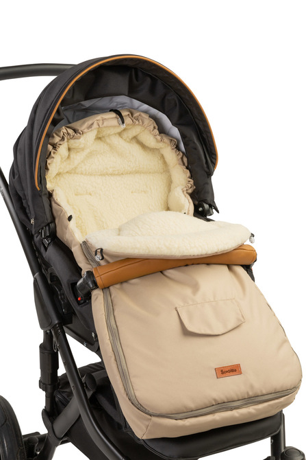 Romper Bag for Pushchair– cappuccino wool (95x40) - Image 2