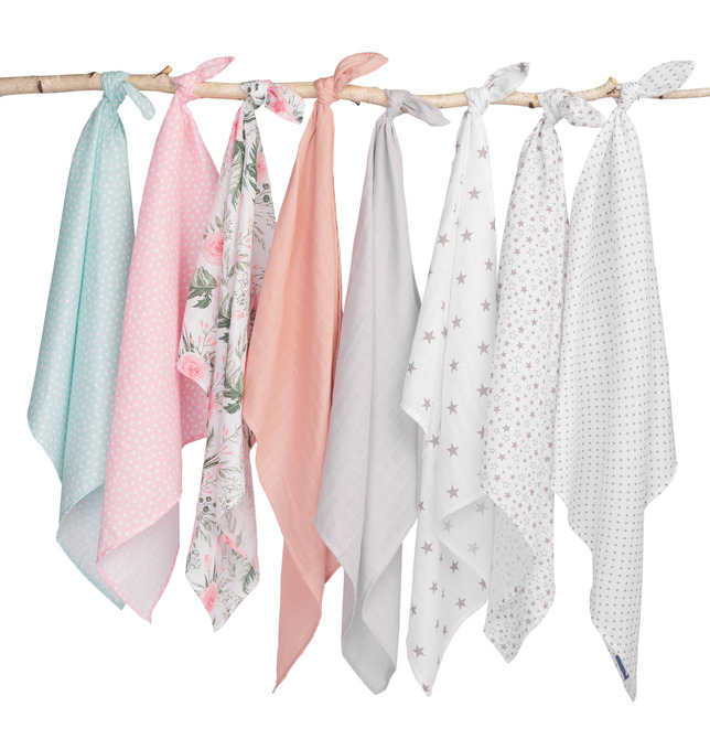 Muslin diaper 70x80 – peonies white - Image 3