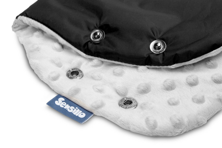 Minky pushchair hand muff – black - Image 3