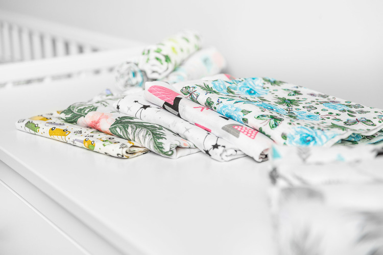 Muslin diaper 70x80 – peonies white - Image 7