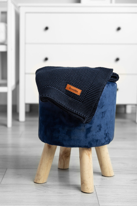 Knitted Blanket – navy blue - Image 8