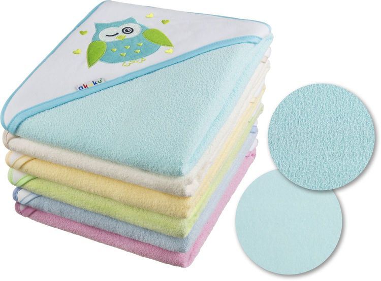A1246 Baby hooded towel OWL TURQUISE - Image 2