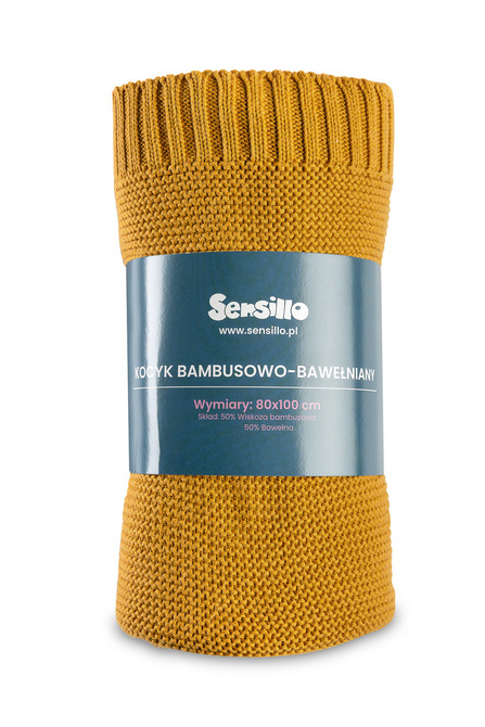Bamboo and cotton blanket – mustard - Image 7