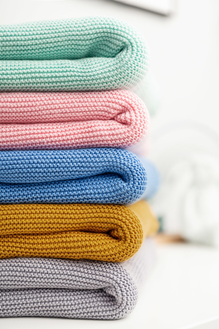 Bamboo and cotton blanket – blue - Image 3