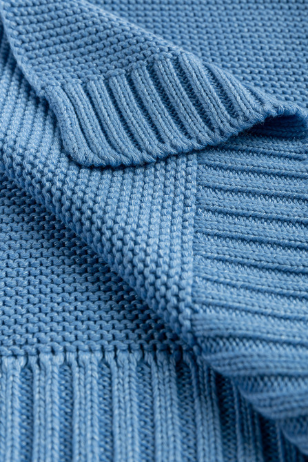 Bamboo and cotton blanket – blue - Image 5