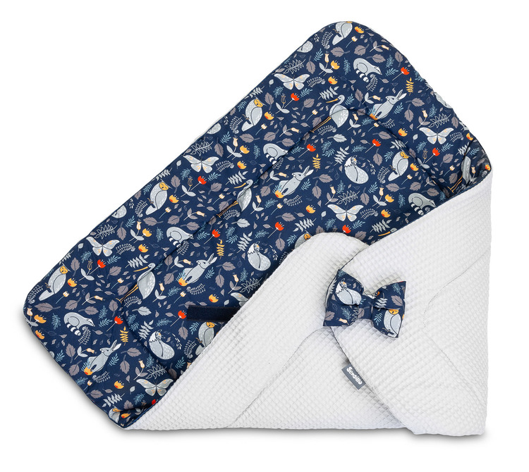 BABY WRAP/BABY BUNTING WAFFLE - ANIMAL LAND GREY - Image 3