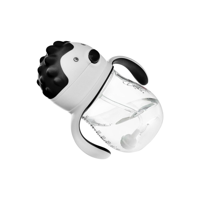 A0034 TRITAN / Non-spill cup 250 ml with weighted straw and dual handle grey - Image 3