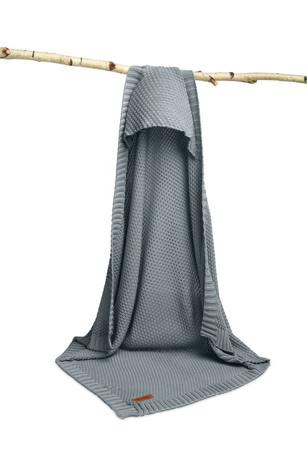 HOODED SWADDLE BLANKET 100% BAMBOO GIFT GRAPHITE - Image 2