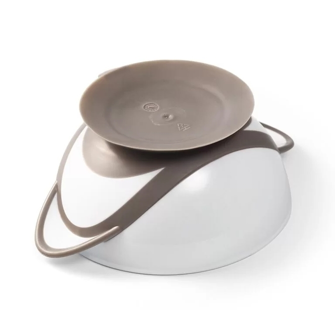 1063/02 BOWL WITH SUCTION CUP AND SPOON WHITE-GREY BabyOno – Bild 3