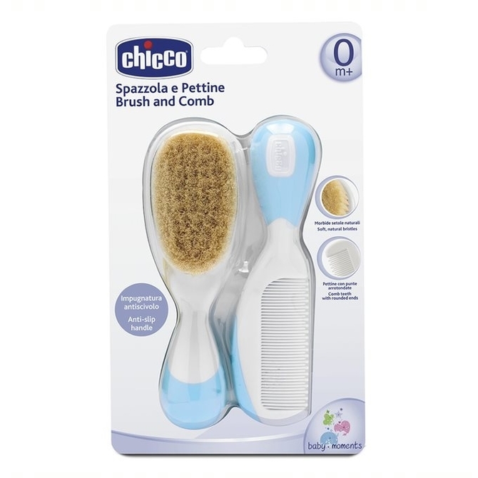 011933 BRUSH + COMB NATURAL HAIR BLUE - Image 2