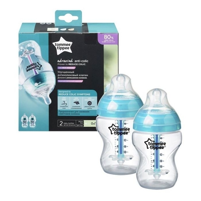 225252 BOTTLE 2 X 260 ML. A/KOL ADVANCED Tommee Tippee - Afbeelding 2