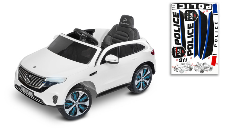 BATTERY RIDE-ON VEHICLE MERCEDES BENZ EQC POLICE WHITE - Image 3