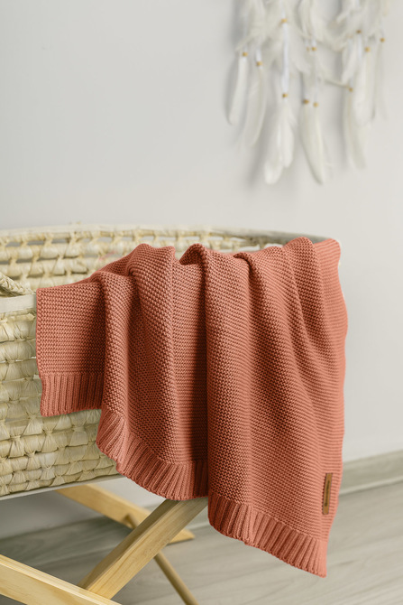 Bamboo and cotton blanket – CORAL – Bild 2