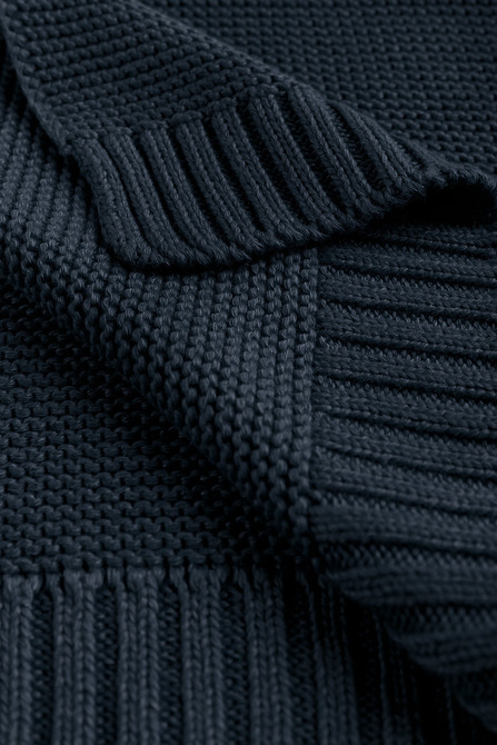 Bamboo and cotton blanket – NAVY - Image 2