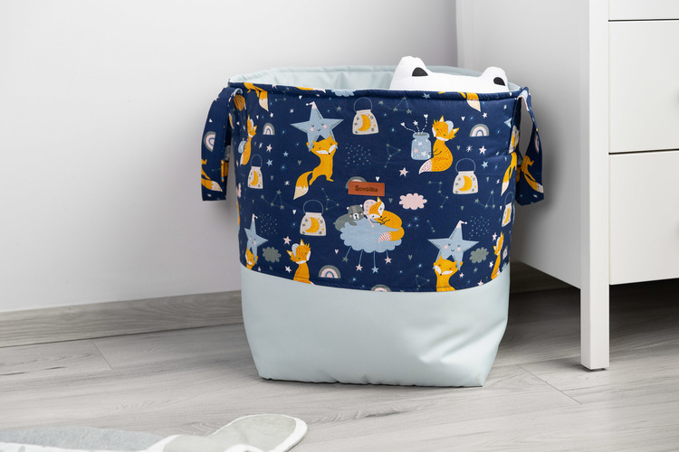 BASKET FOR TOYS MEDIUM - FOXES NAVY – Image 7
