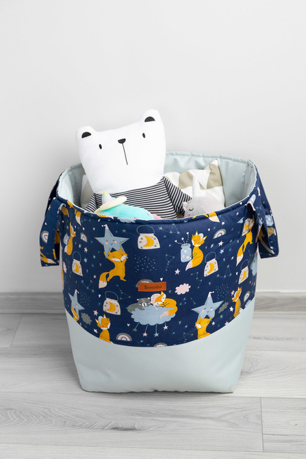 BASKET FOR TOYS MEDIUM - FOXES NAVY – Image 6