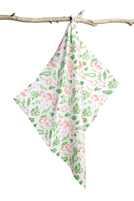 Muslin swaddle blanket flamingos - Image 2