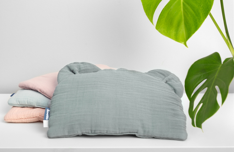 Muslin pushchair pillow – GREY - Image 4