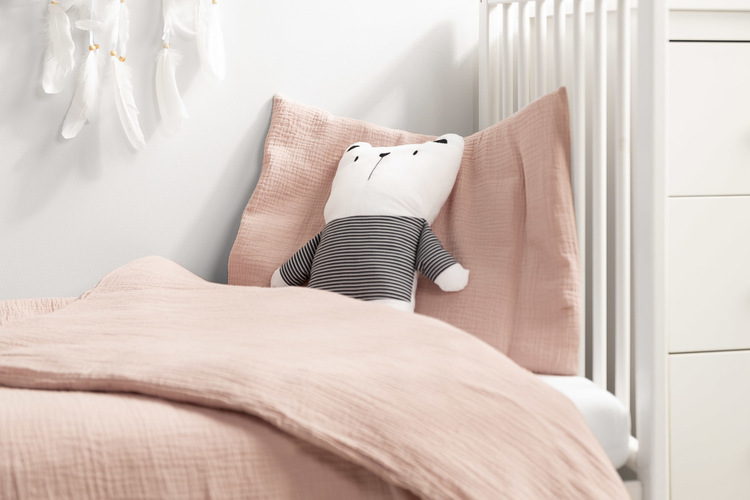 2-element MUSLIN bedding DUSTY ROSE 100x135 cm - Image 2