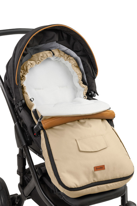 Romper Bag for Pushchair– cappuccino polar fleece (95x40) - Image 4
