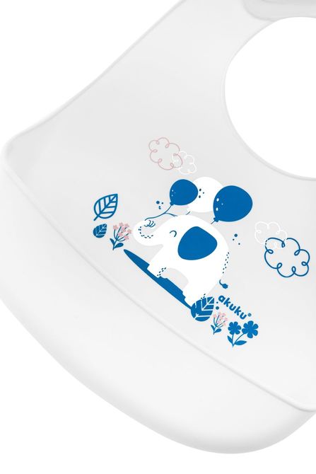A0506 Silicone bib with pocket Elephant - Image 2
