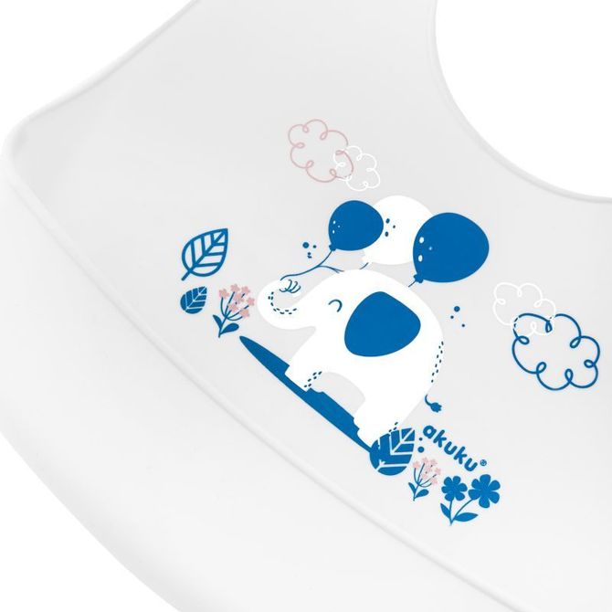A0506 Silicone bib with pocket Elephant - Image 4