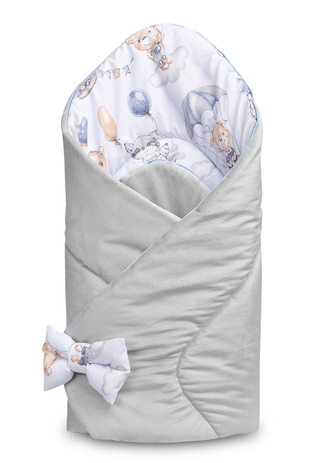 Velvet Baby Nest Cone Wrap – FLIGHT IN CLOUDS GREY - Image 3