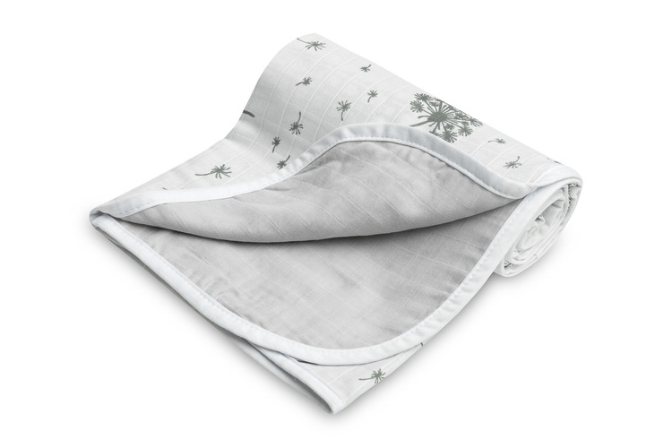 MUSLIN BLANKET DANDELIONS / ASH 80x100cm - Image 4