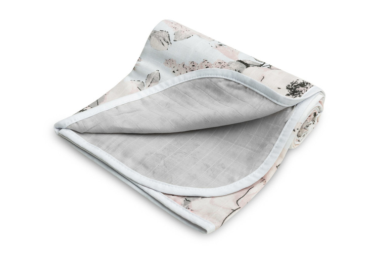MUSLIN BLANKET PEONY / ASH 80x100cm - Image 3