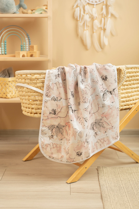 MUSLIN BLANKET PEONY / ASH 80x100cm - Image 6