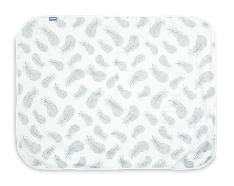 MUSLIN BLANKET FEATHERS / WHITE 80x100cm - Image 2