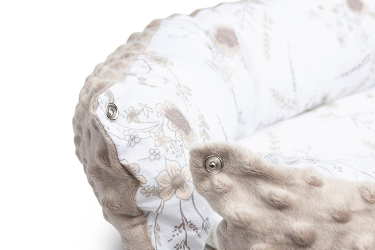 BABY NEST MINKY 70x30 LIGHT BROWN EMBROIDERY - imagine 2