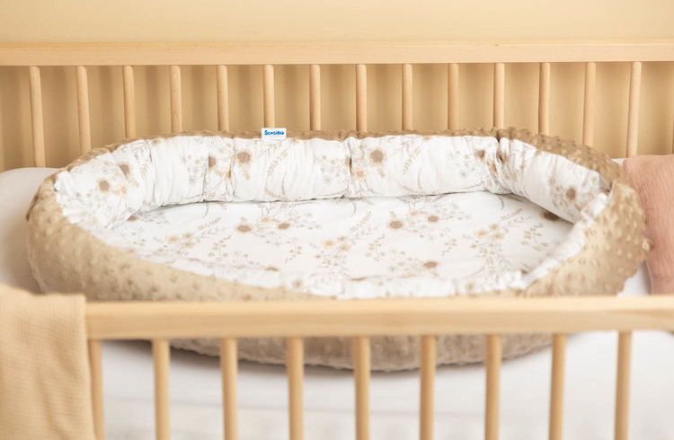 BABY NEST MINKY 70x30 LIGHT BROWN EMBROIDERY - imagine 4