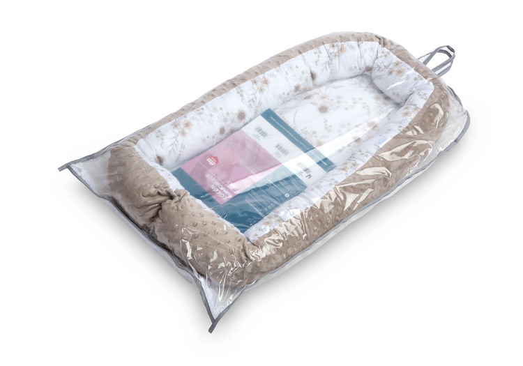 BABY NEST MINKY 70x30 LIGHT BROWN EMBROIDERY - imagine 5