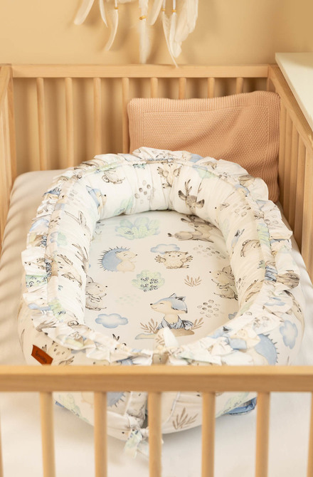 BABY NEST VELVET 80X45 STROLL BLUE - Image 4