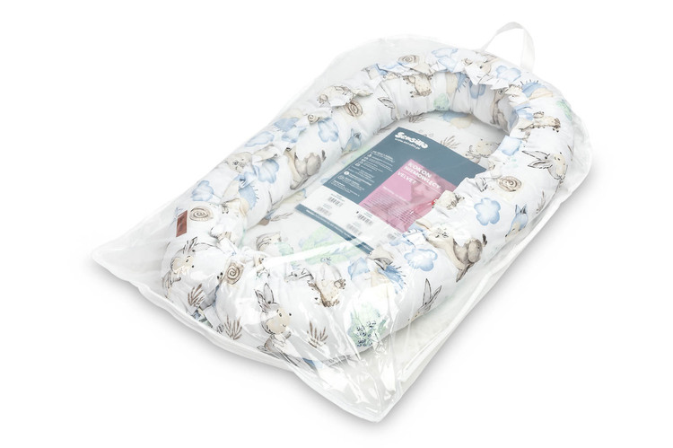 BABY NEST VELVET 80X45 STROLL BLUE - Image 5