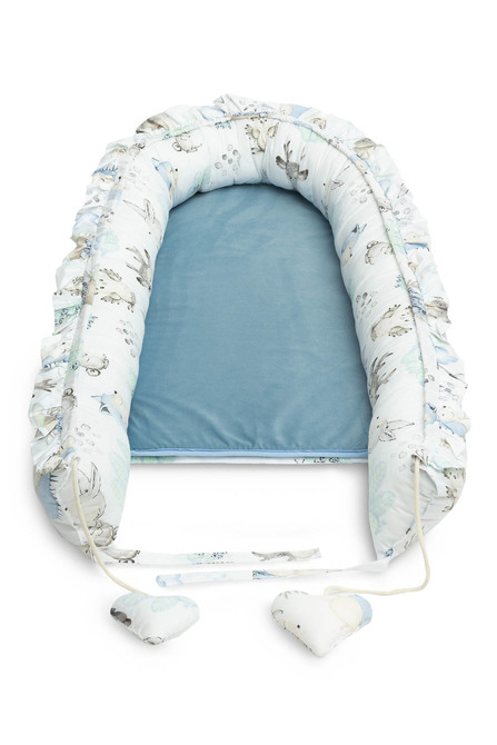 BABY NEST VELVET 80X45 STROLL BLUE - Image 7