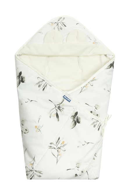 VELVET CARRY-COT SWADDLE BLANKET XL OLIVE CREAMY - Afbeelding 4