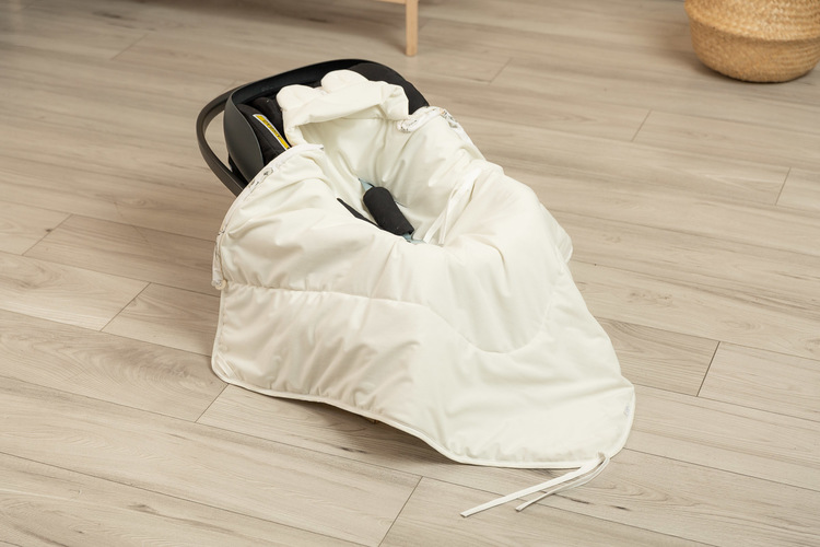 VELVET CARRY-COT SWADDLE BLANKET XL OLIVE CREAMY - Afbeelding 7