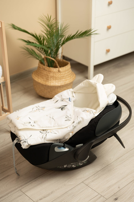 VELVET CARRY-COT SWADDLE BLANKET XL OLIVE CREAMY - Afbeelding 6