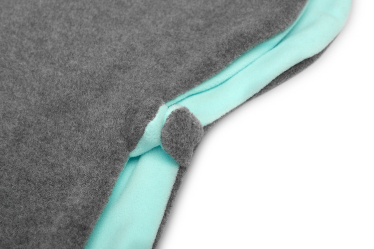 CAR SEAT PONCHO GREY MELANGE / TURQUOISE - obrazek 3