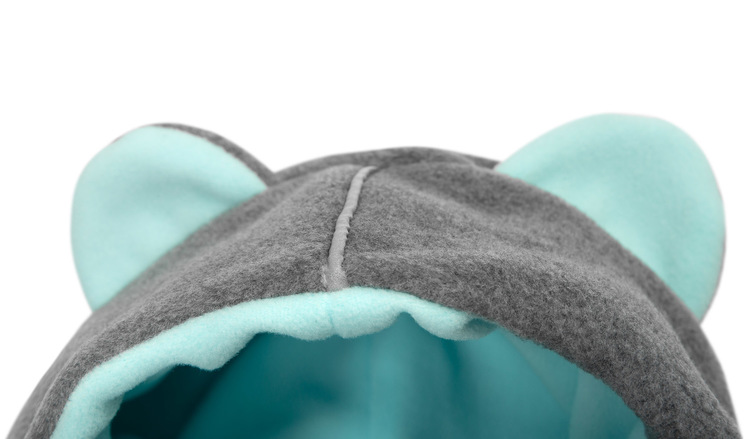 CAR SEAT PONCHO GREY MELANGE / TURQUOISE - obrazek 5