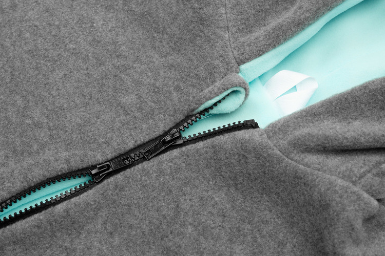 CAR SEAT PONCHO GREY MELANGE / TURQUOISE - obrazek 7