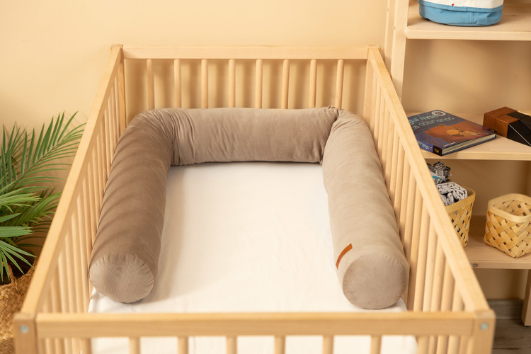 COT BUMPER ROLLER VELVET BEIGE - Image 4